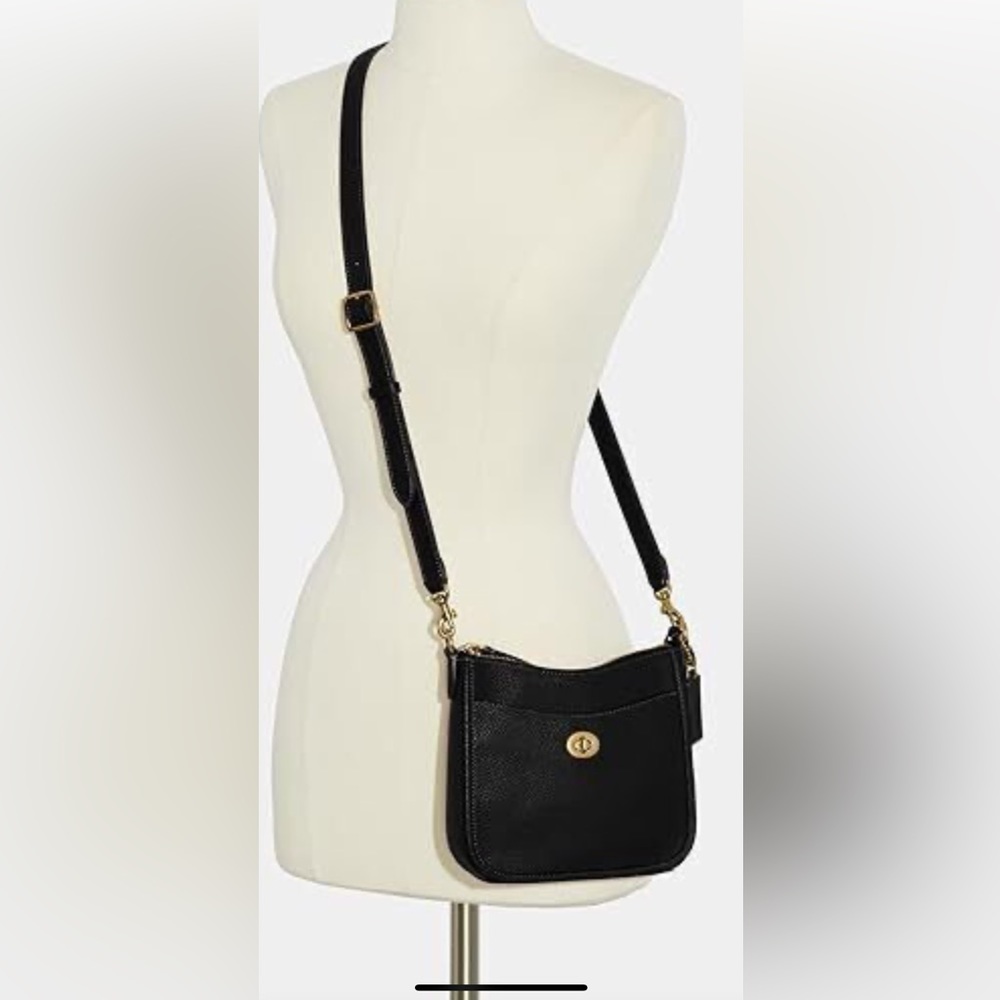 Coach NWT black leather crossbody